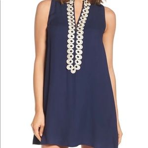 Lilly Pulitzer Navy and Gold Zip Dress